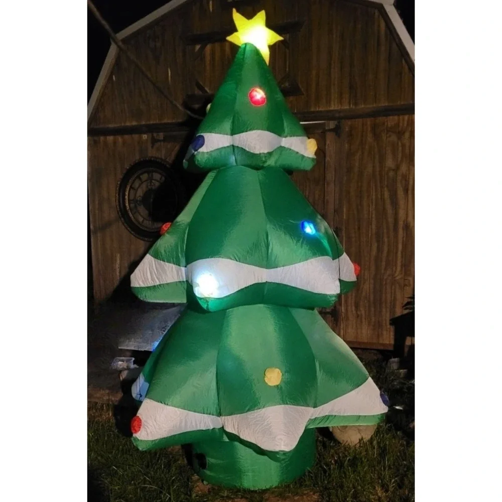8 Ft Tall Inflatable Christmas‎ Tree W Flashing LED Lights Erins Holiday Home